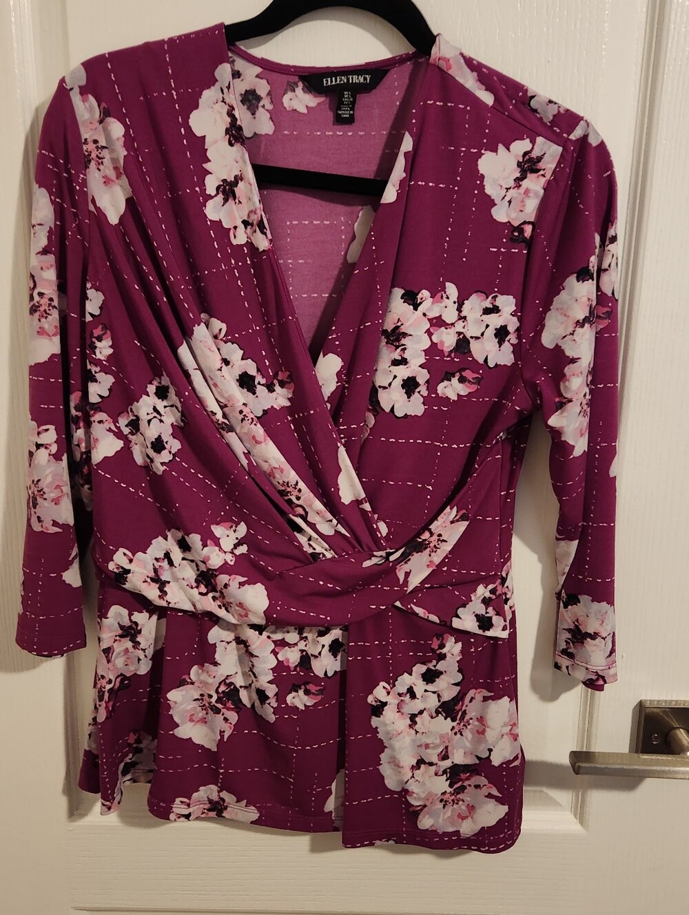 Ellen Tracy Pink Floral Blouse